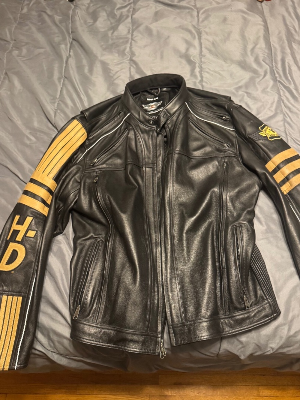 Leather, heavy duty, Harley Davidson jacket